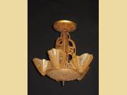 Consolidated Glass 6 Shade Slip Vintage Light Fixture