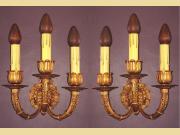 Pair Neoclassic 3 Arm Sconces