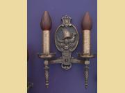 Vintage Bronze Viking Ship Sconces Priced per pair