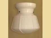 Subway Tile Globe on White Porcelain Fitter 1920s